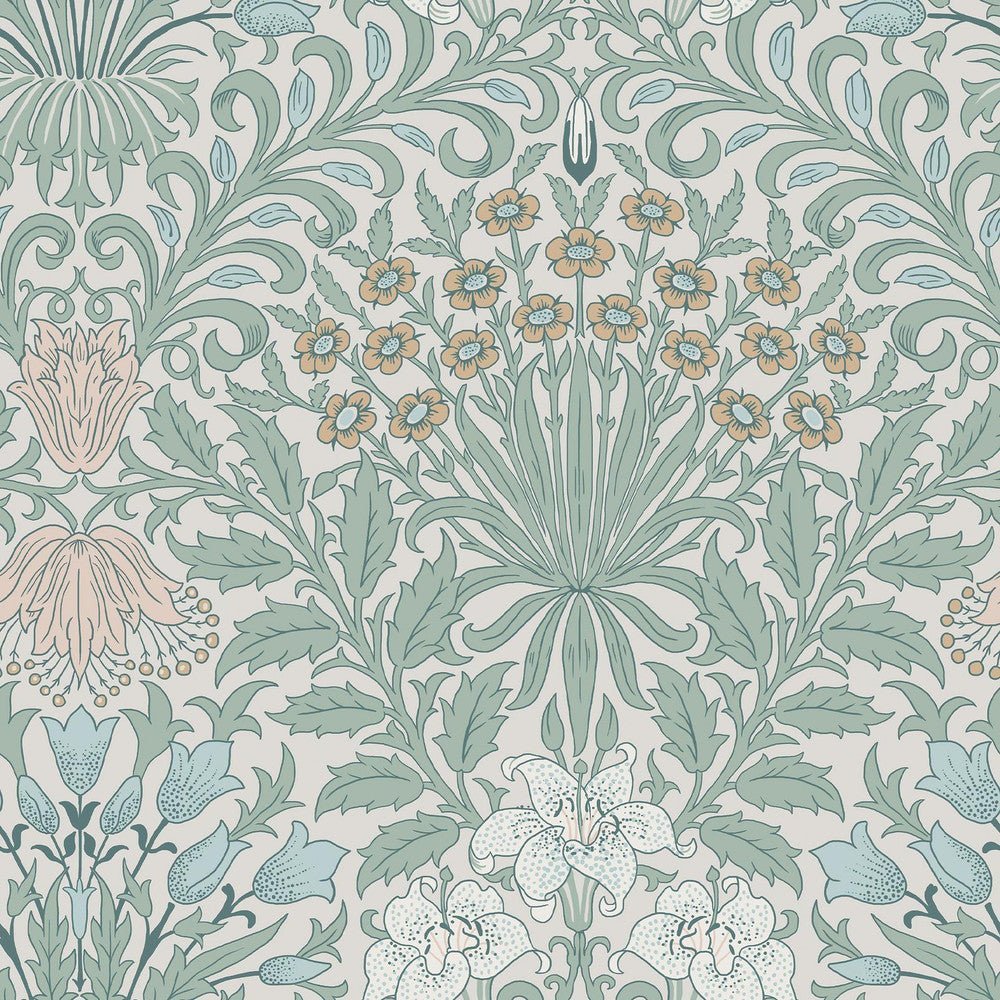 140496 - Garden Wallpaper - Cottage Blues - William Morris