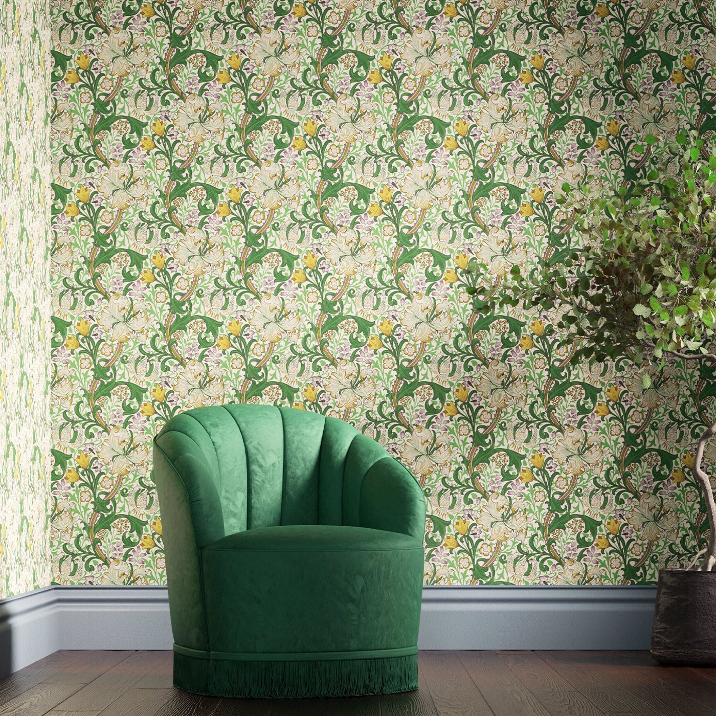 Golden Lily Wallpaper - Secret Garden - 510014 - Morris & Co