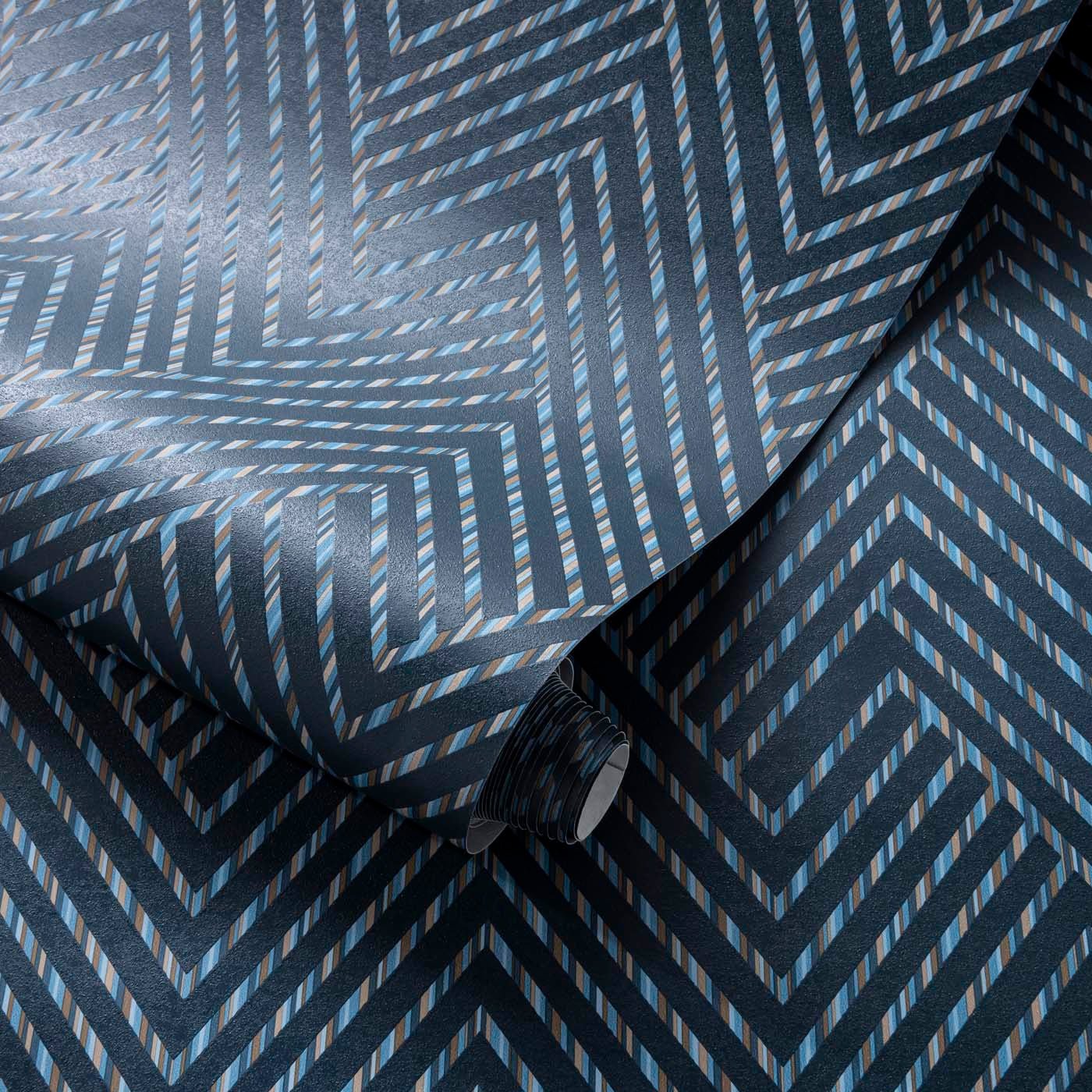 Grassetto Wallpaper - Midnight - Clarke & Clarke - W0181/04 - Morris Wallpaper