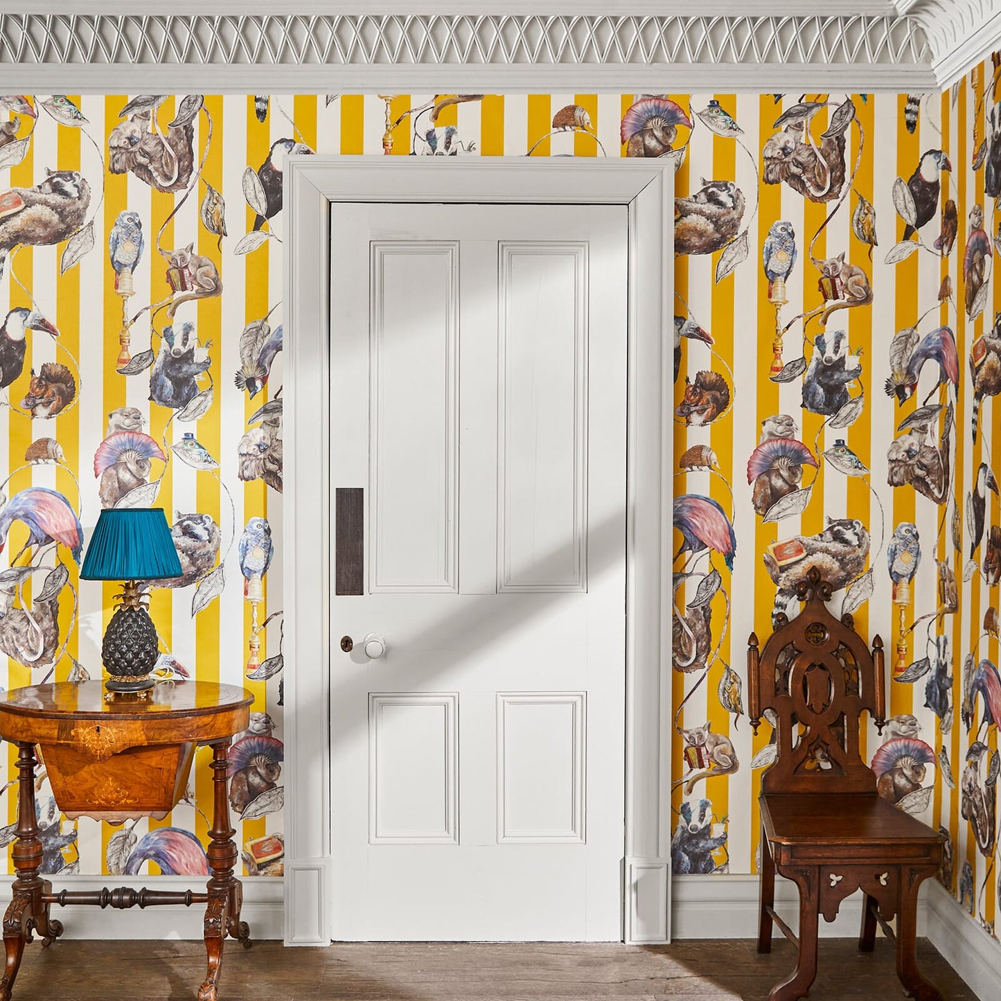 Hackney Empire Stripe Wallpaper - Ochre - House of Hackney - 1-WA-HAC-DI-OCH-STR - Morris Wallpaper
