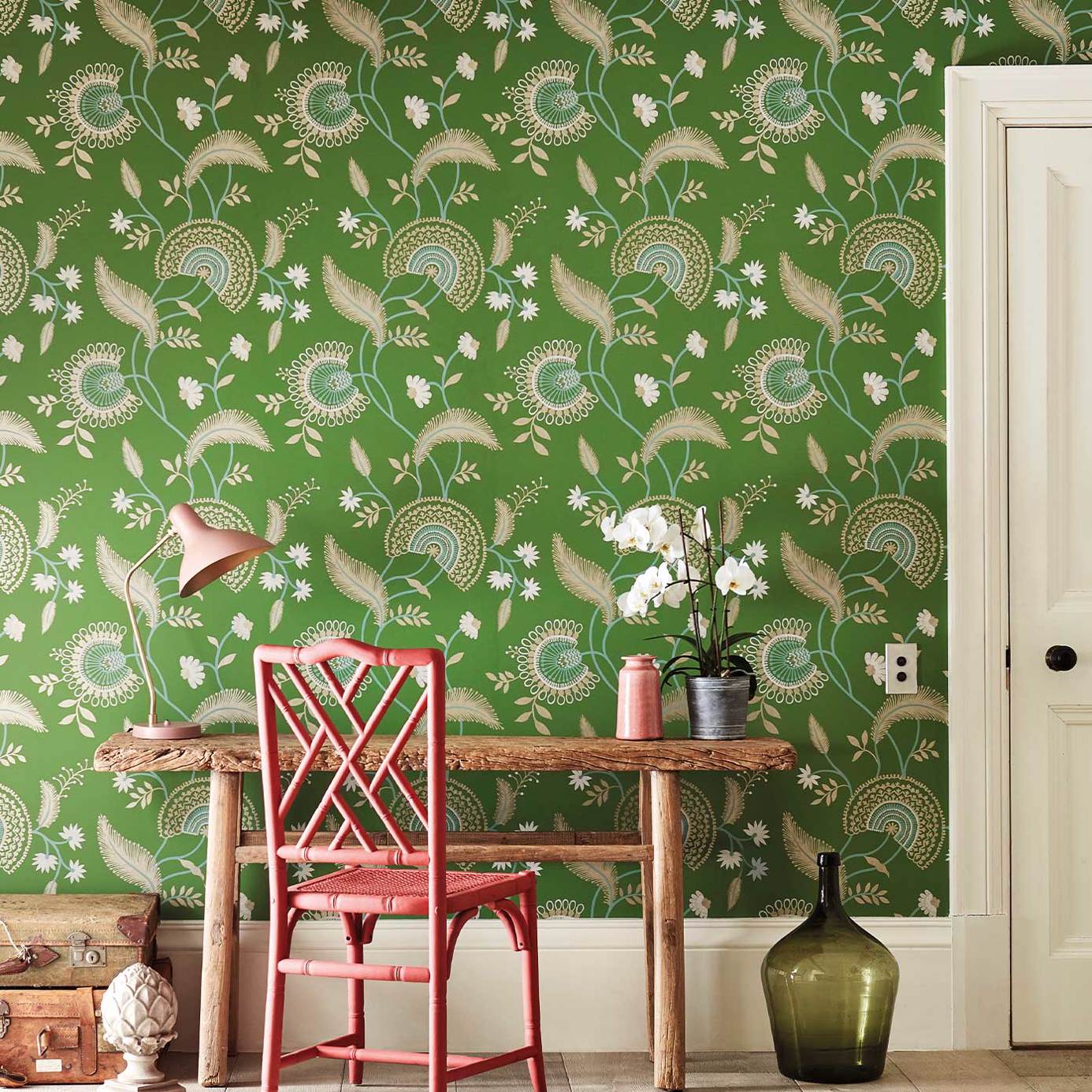 Hakimi Wallpaper - Ebony - Sanderson - DCPW216769 - Morris Wallpaper