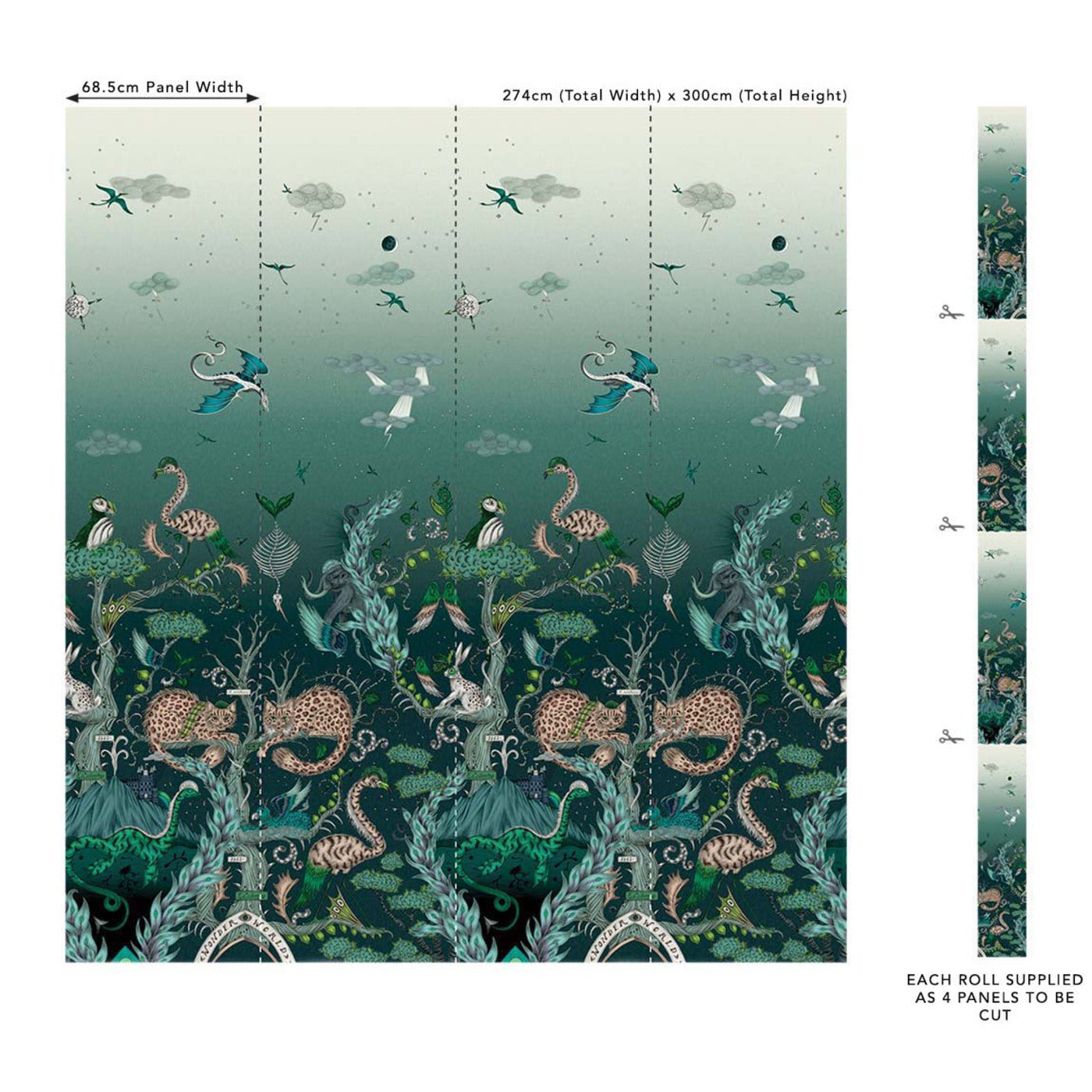 Highland Wonder Wallpaper - Lagoon - Clarke & Clarke - W0202/01 - Morris Wallpaper