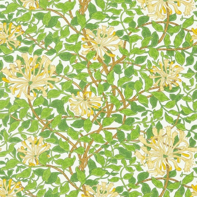 Honeysuckle Wallpaper - Cream/Chocolate - Morris & Co - 217095 - Morris Wallpaper