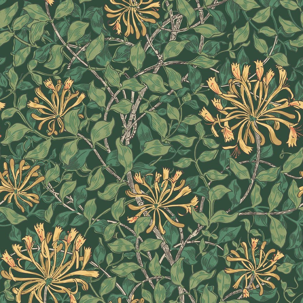 140487 - Honeysuckle Wallpaper - Verde - William Morris