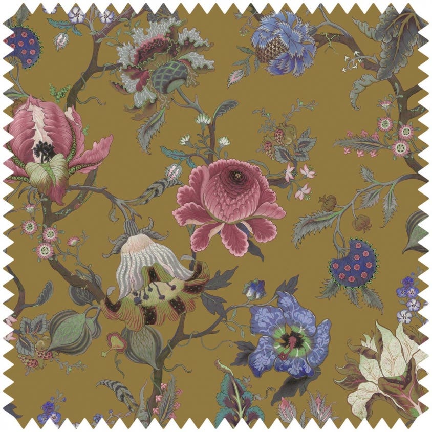 ARTEMIS Velvet Fabric Morris Wallpaper 