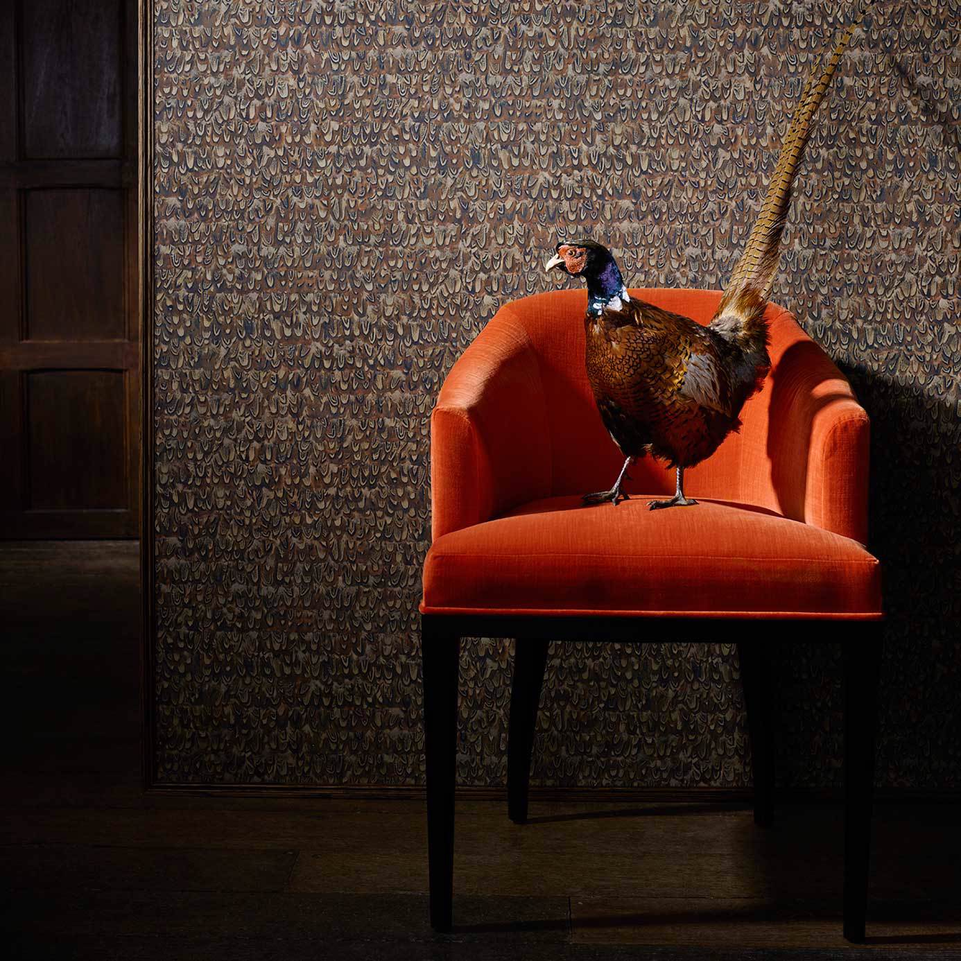 Icarus Wallpaper - Copper/Phesant - ZKEM312674 - Zoffany - Morris Wallpaper
