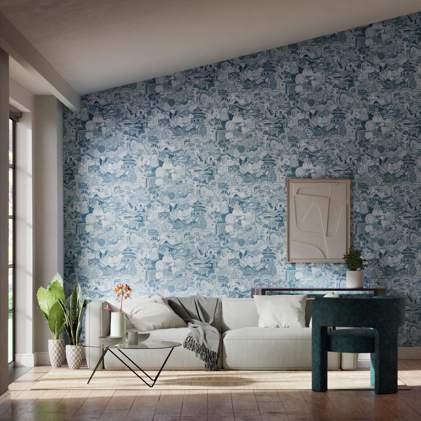 Journey of Discovery Wallpaper - Wild Water/Exhale - Harlequin - HQN3112920 - Morris Wallpaper