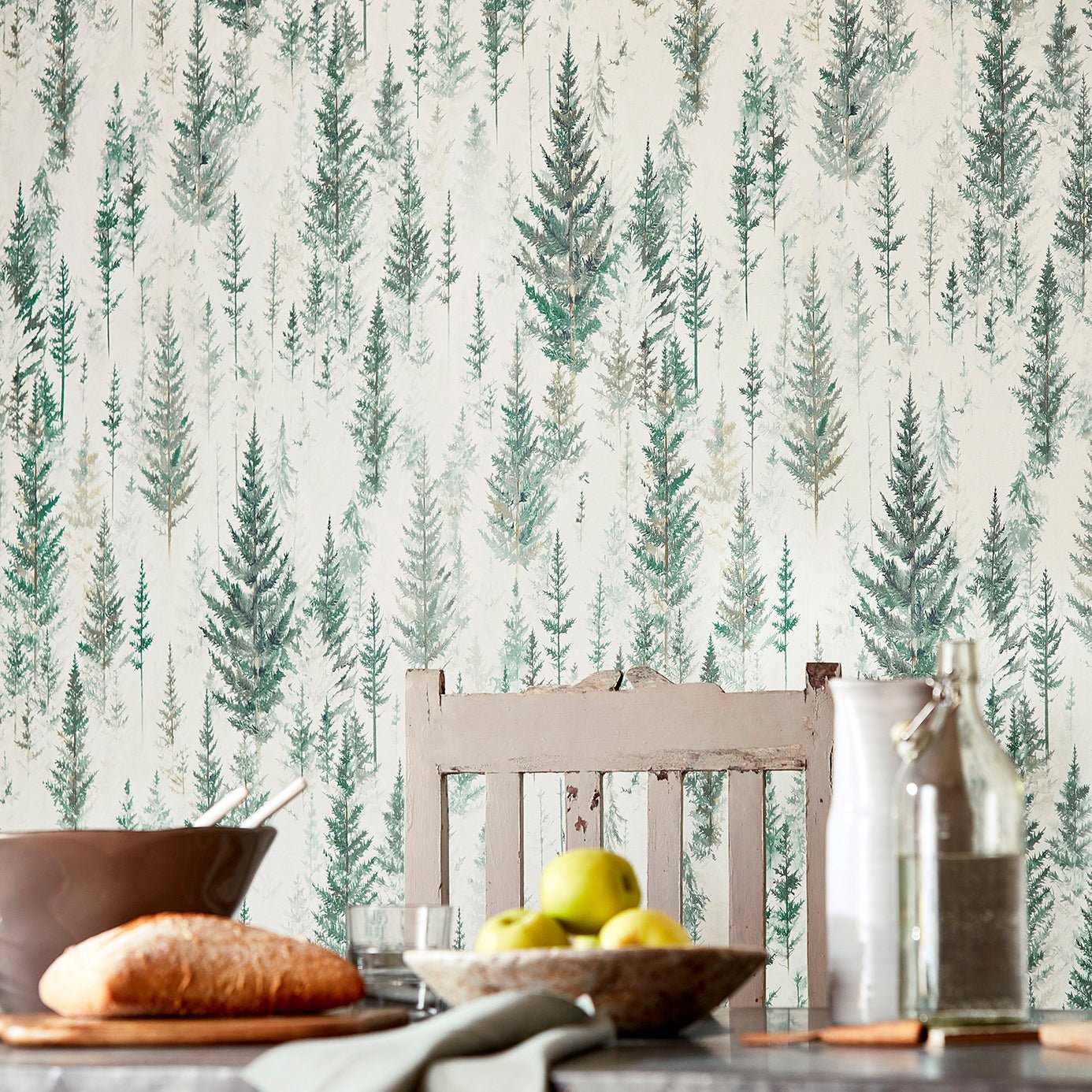 Juniper Pine Wallpaper - Forest - Sanderson - DYSI216622 - Morris Wallpaper