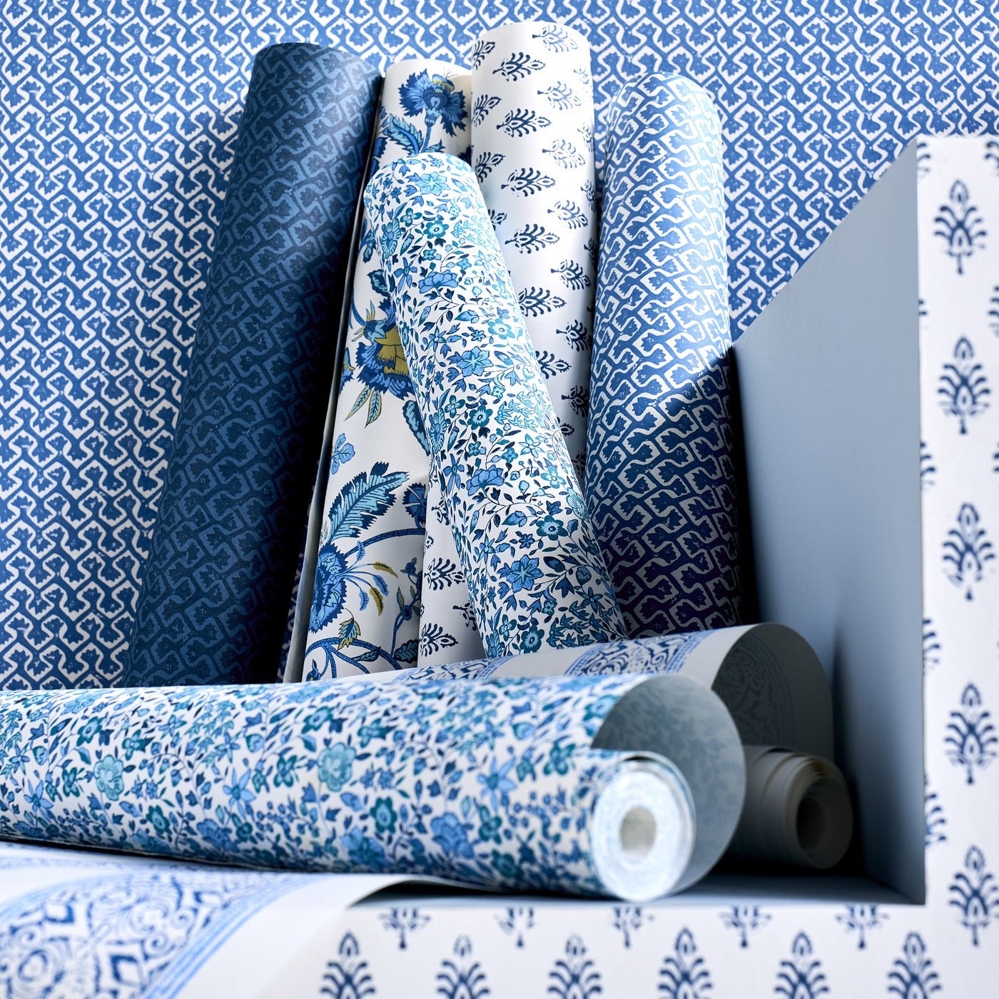 Kalpa Wallpaper - Cobalt - Clarke & Clarke - W0234/03 - Morris Wallpaper