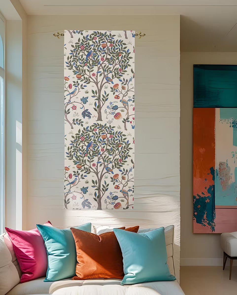 Kelmscott Tree Portiere Printed Tapestry - Requires Rod Size 2 - Hines of Oxford - PR1545 - Morris Wallpaper