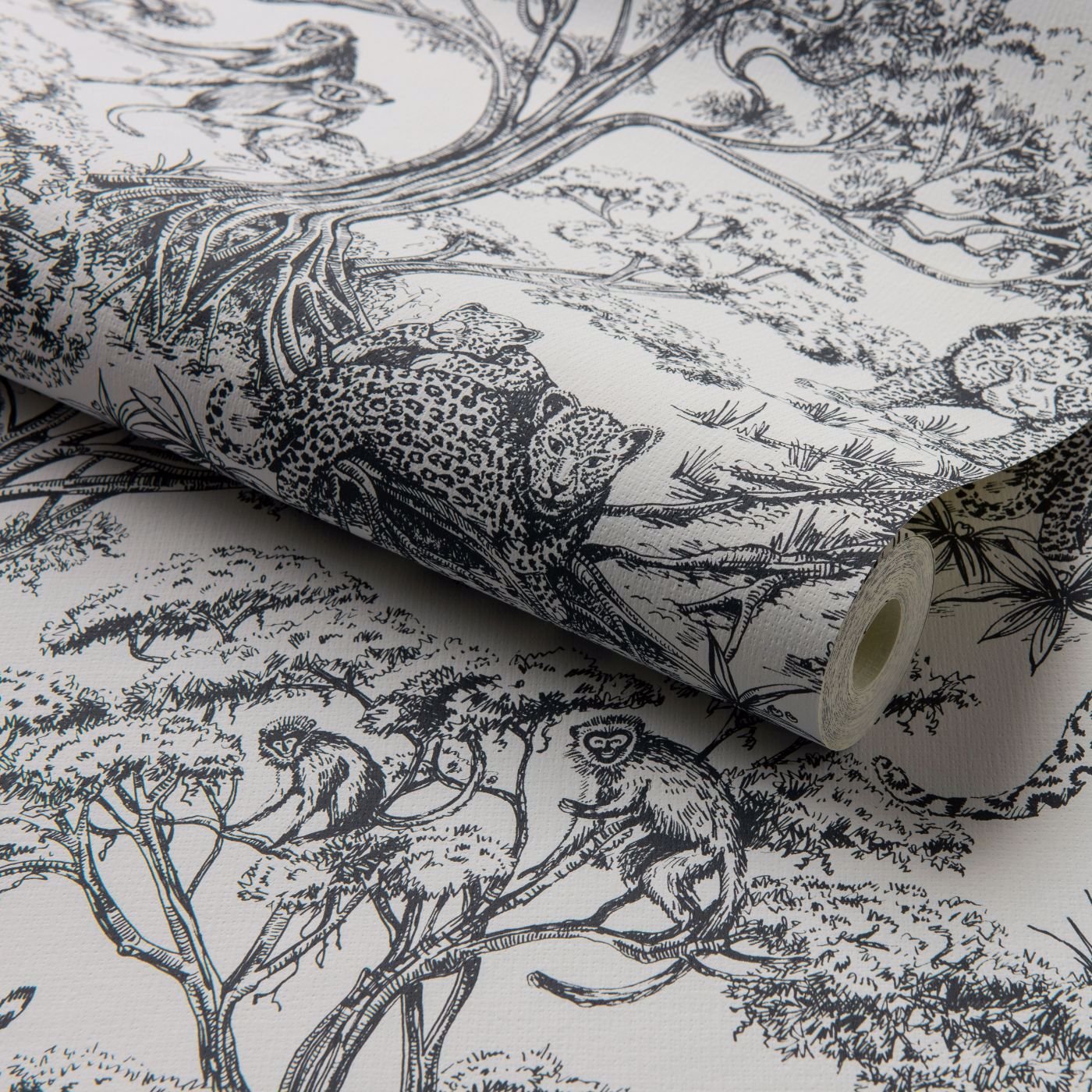 Kisumu Wallpaper - Noir - Clarke & Clarke - W0185/03 - Morris Wallpaper