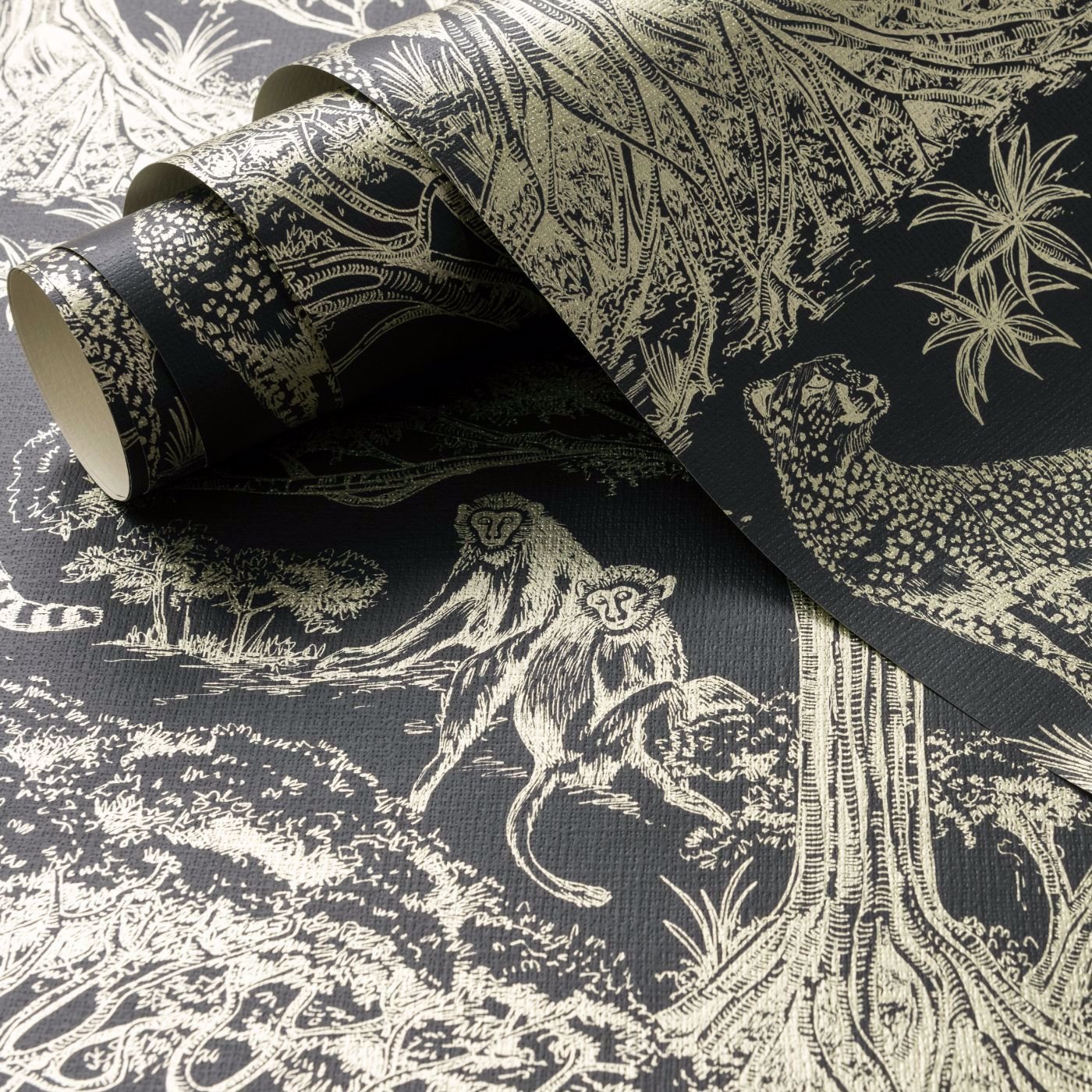 Kisumu Wallpaper - Noir/Luxe - Clarke & Clarke - W0185/04
