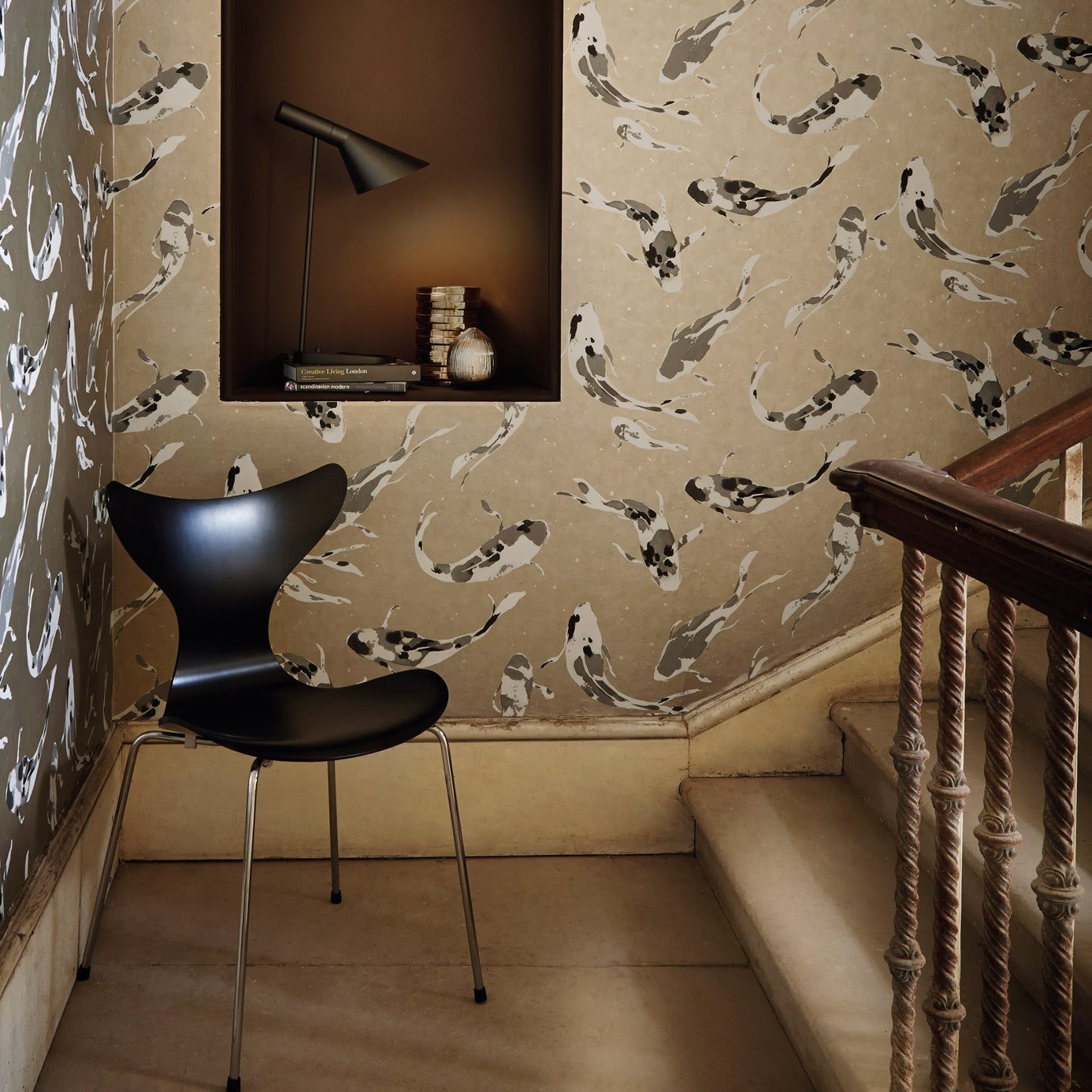 Koi Wallpaper - Metal - Harlequin - HMOW110900 - Morris Wallpaper