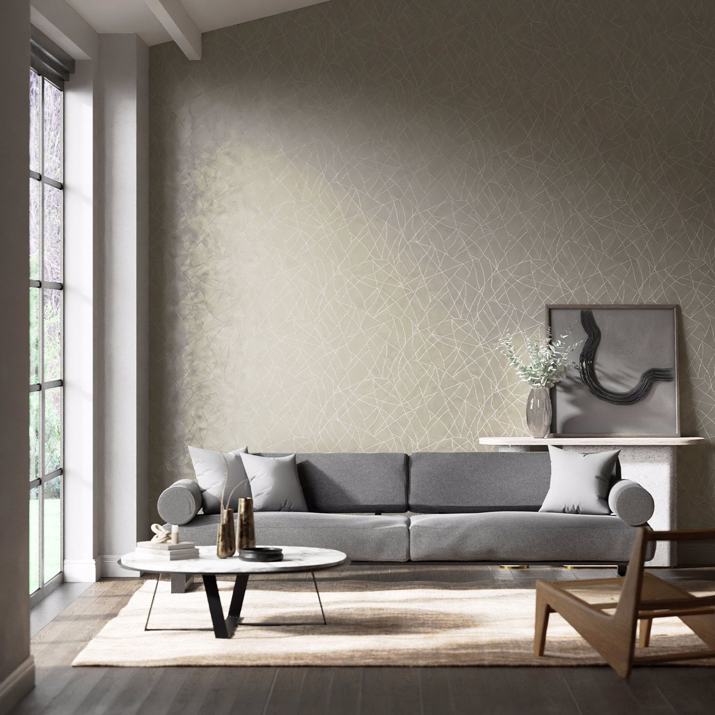 Koto Wallpaper - Steel - Harlequin - HMOW110894 - Morris Wallpaper