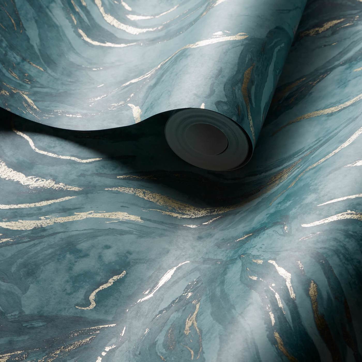 Lavico Wallpaper - Teal - Clarke & Clarke - W0168/04 - Morris Wallpaper