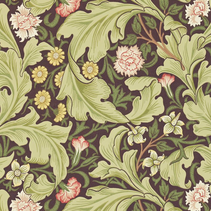 Leicester Wallpaper - Chocolate/Olive - Morris & Co - 212542 - Morris Wallpaper