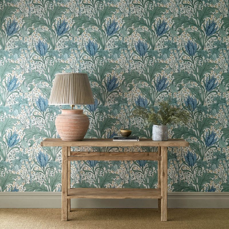 Lent Lily Wallpaper - Cornflower Blue - Morris & Co - 217597 - Morris Wallpaper