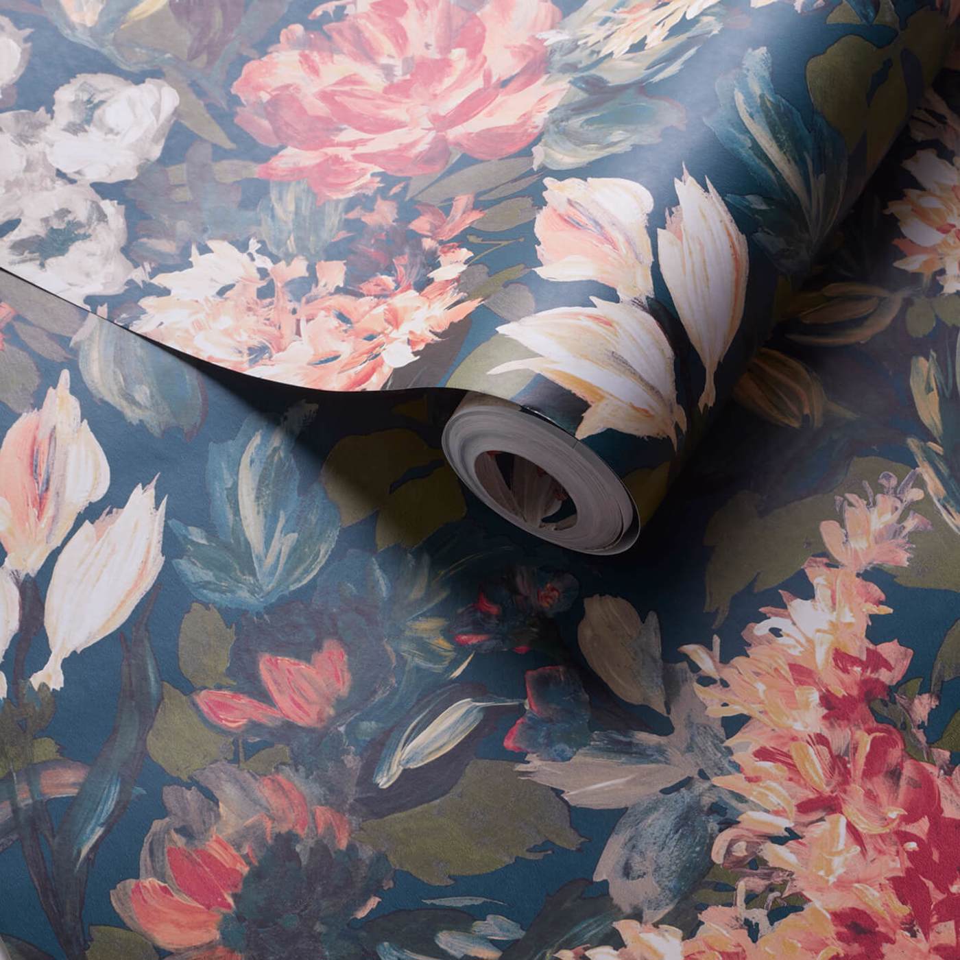 Lilum Wallpaper - Peacock - Clarke & Clarke - W0158/04 - Morris Wallpaper