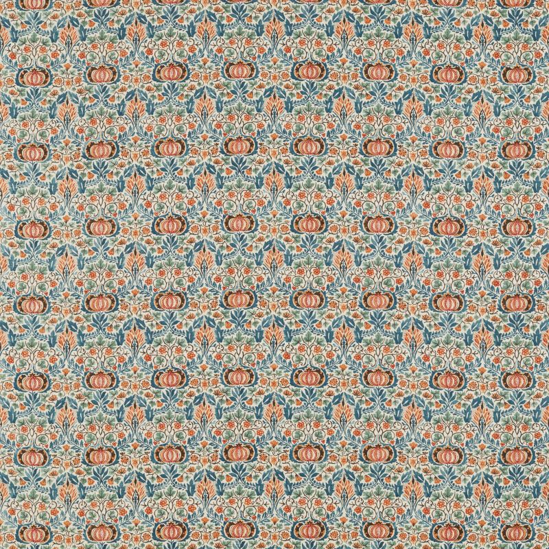 Little Chintz Fabric - Teal/Saffron - Morris & Co - 226409 - Premier Wallcovering