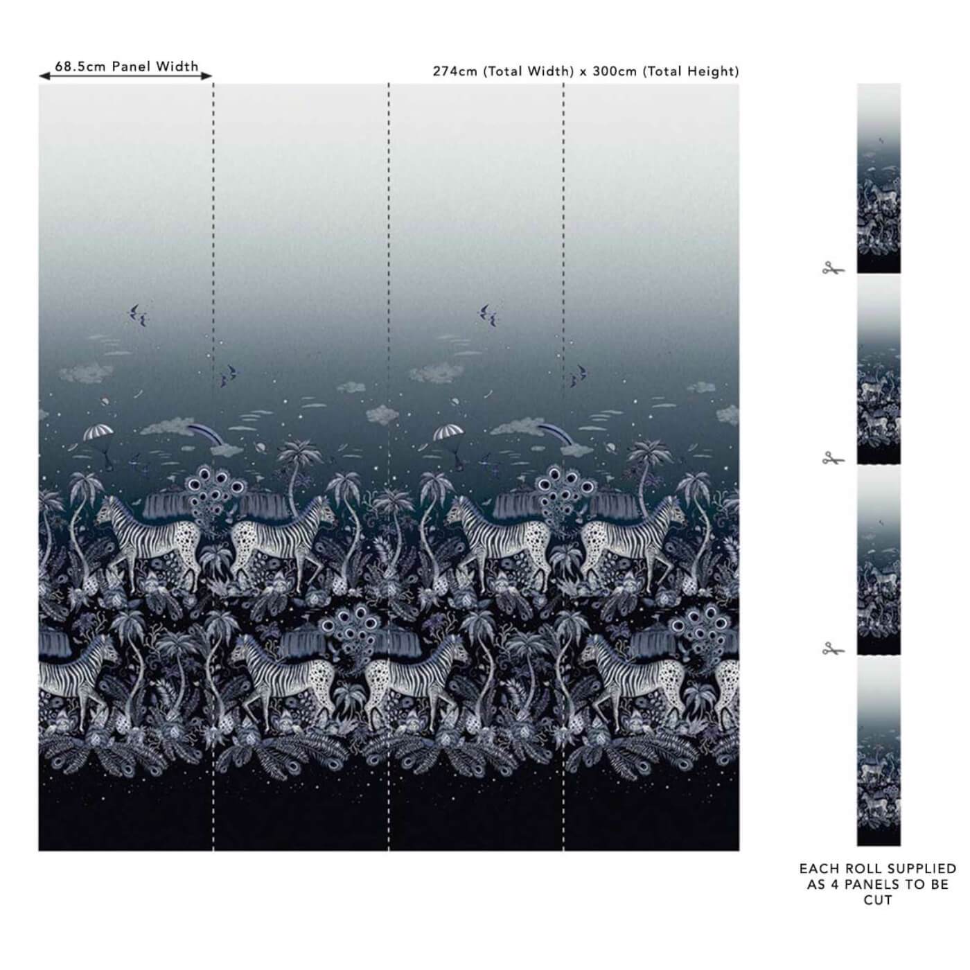 Lost Adventure Wallpaper - Midnight - Clarke & Clarke - W0201/01 - Morris Wallpaper