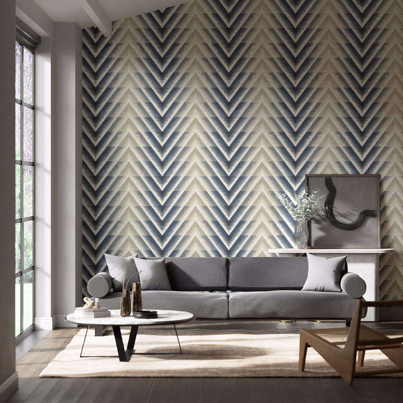 Makalu Wallpaper - Moonlight - Harlequin - HMFW111584 - Morris Wallpaper