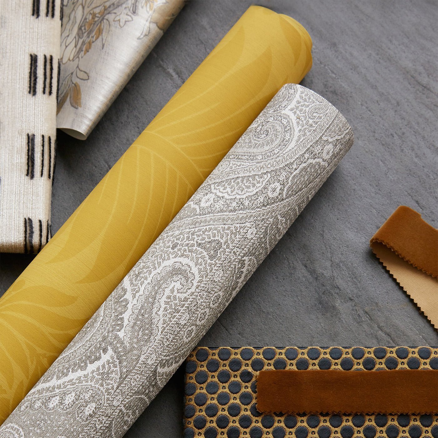 Marsden's Palm Damask Wallpaper - Tigers Eye - Zoffany - ZCOT313022 - Morris Wallpaper