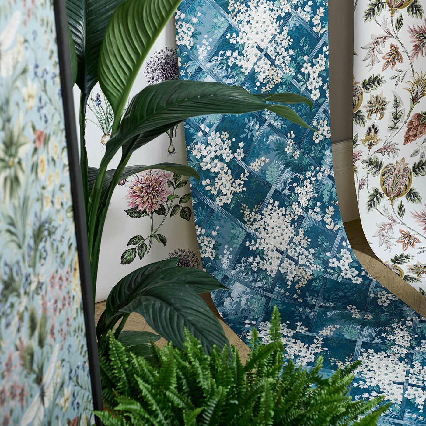 Maymont Wallpaper - Midnight - Clarke & Clarke - W0195/02 - Morris Wallpaper