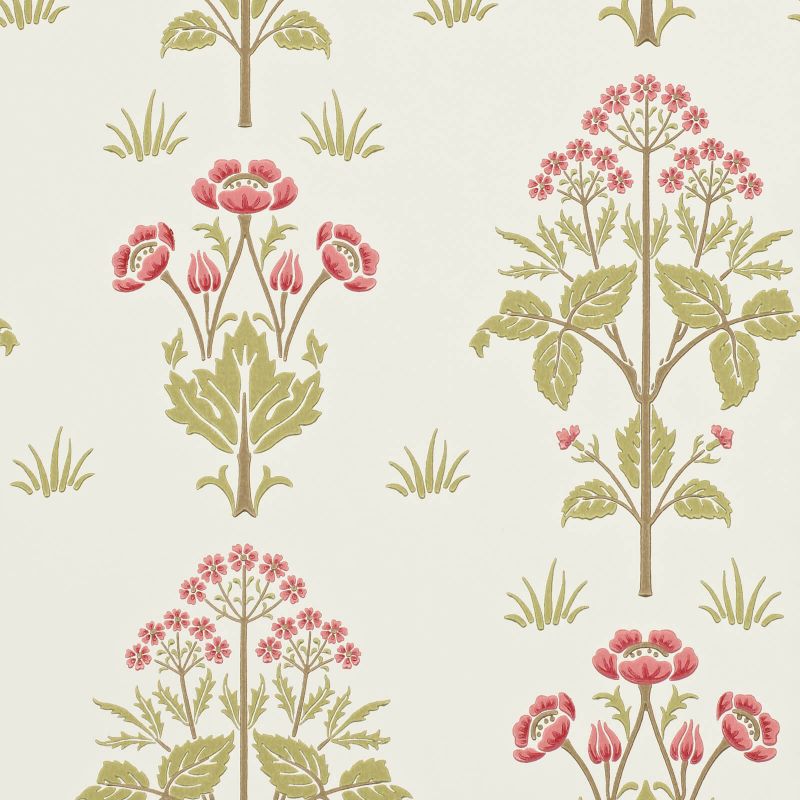 Meadow Sweet Wallpaper - Rose/Olive - Morris & Co - 210347 - Morris Wallpaper