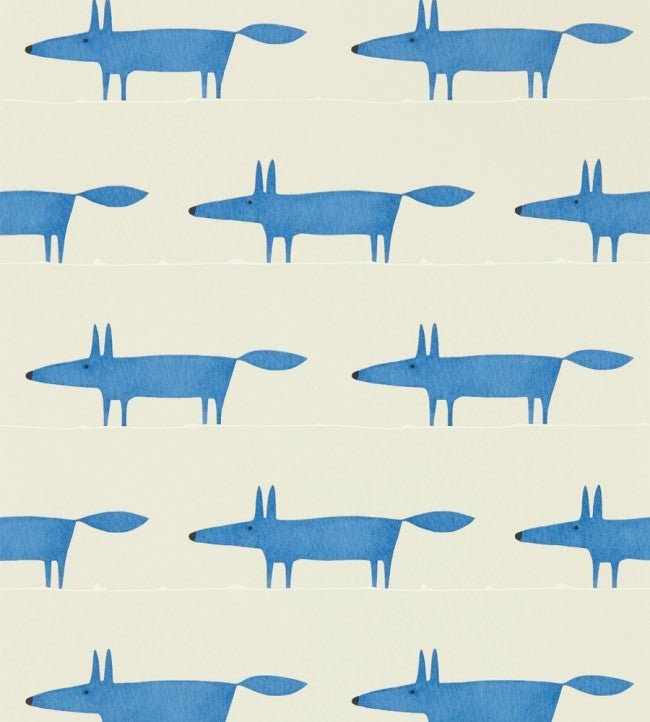 Midi Fox Wallpaper - Pebble / Denim - NHAP112817 - Scion