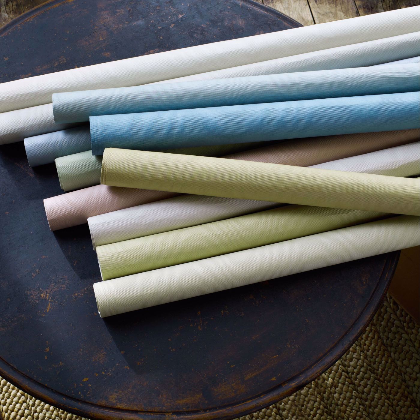 Moire Wallcovering Wallpaper - Blue Silk - Zoffany - ZMOI313076 - Morris Wallpaper