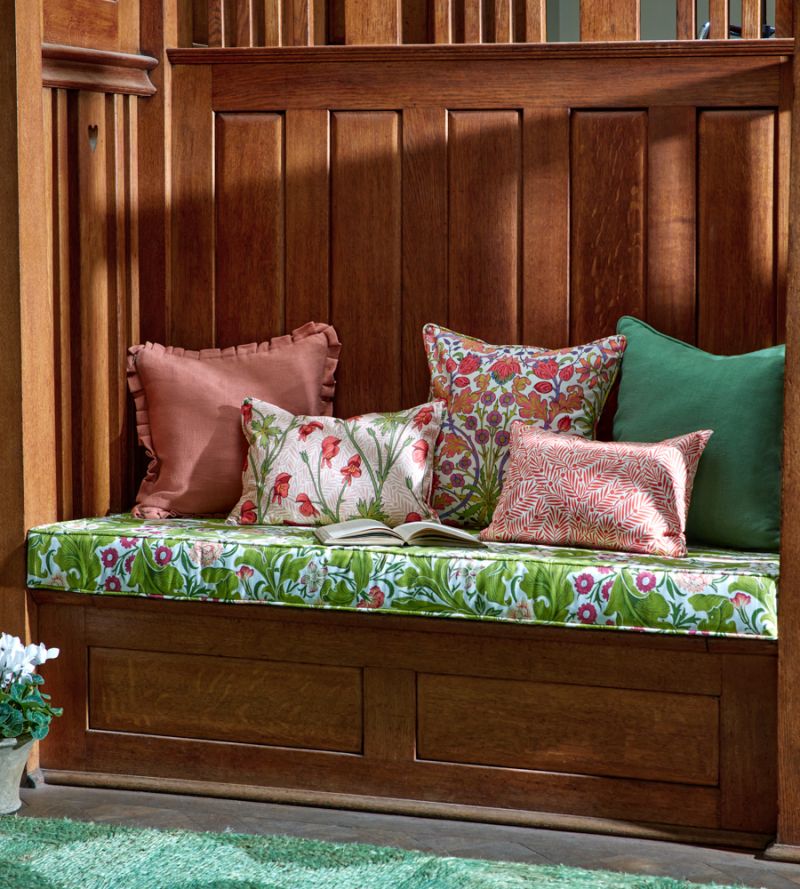 Monkshood Fabric - Cobalt/Goblin Green - Morris & Co - 227219 - Premier Wallcovering