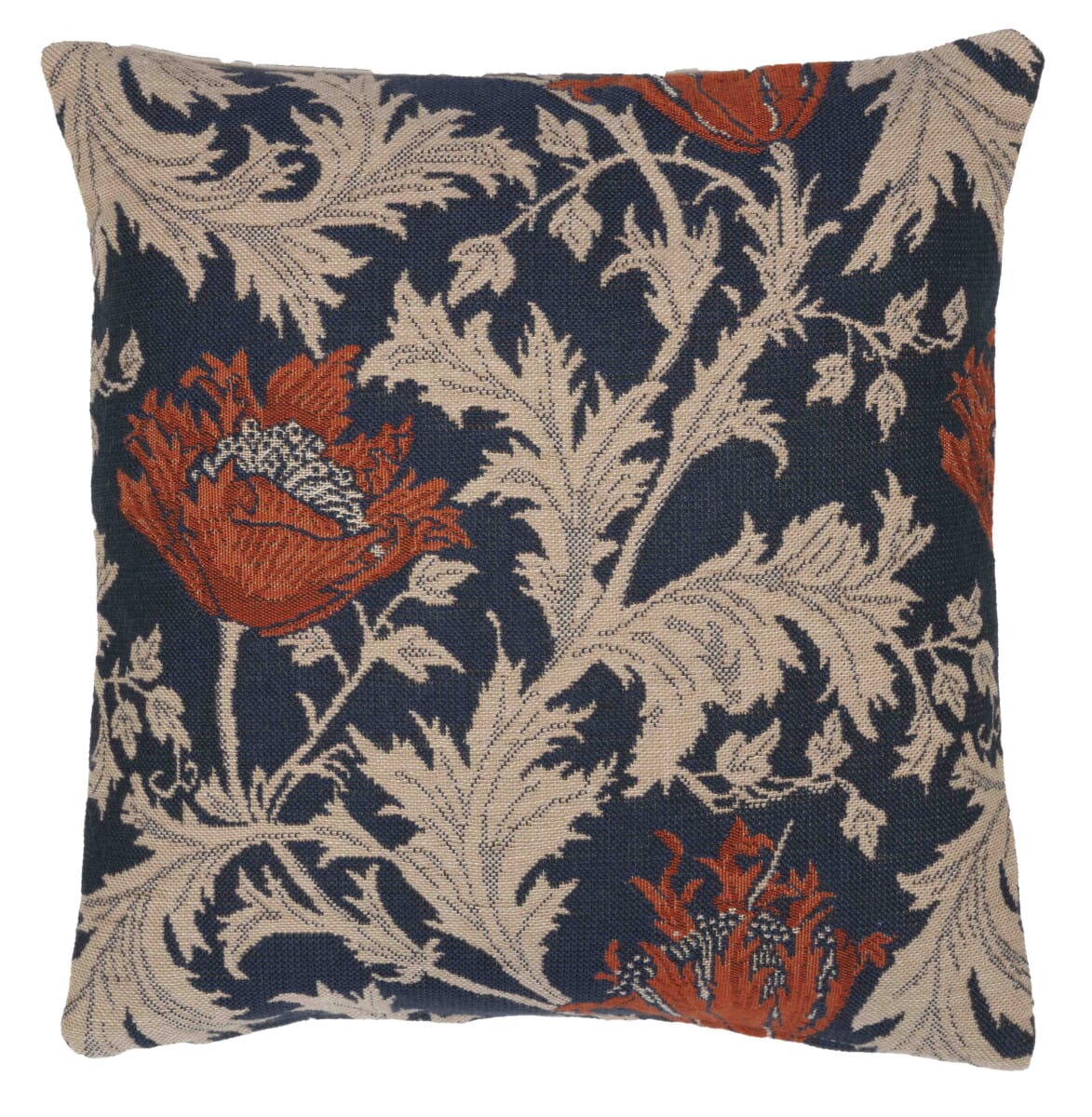 Morris Anemone Blue Cushion with Feather Filler - Hines - 693M - Morris Wallpaper