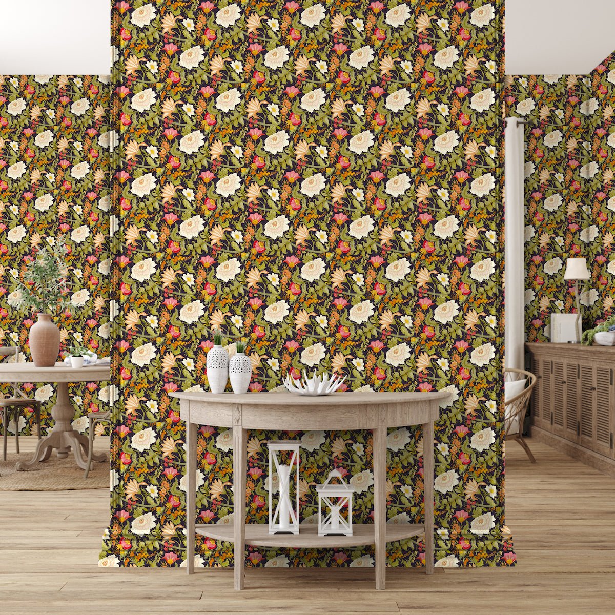 1108 - Poppy Wallpaper - Midnight Green by Morris Collections