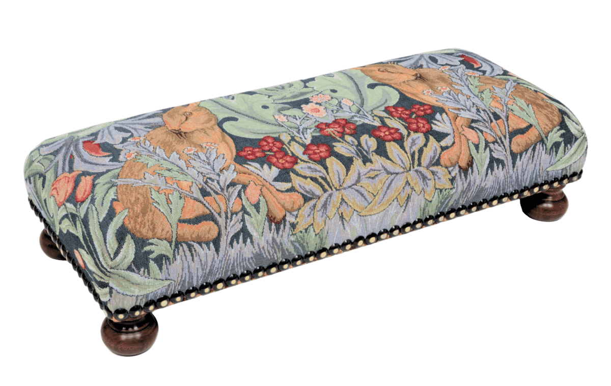Morris Hares Long Footstool - Hines of Oxford - LS890 - Morris Wallpaper