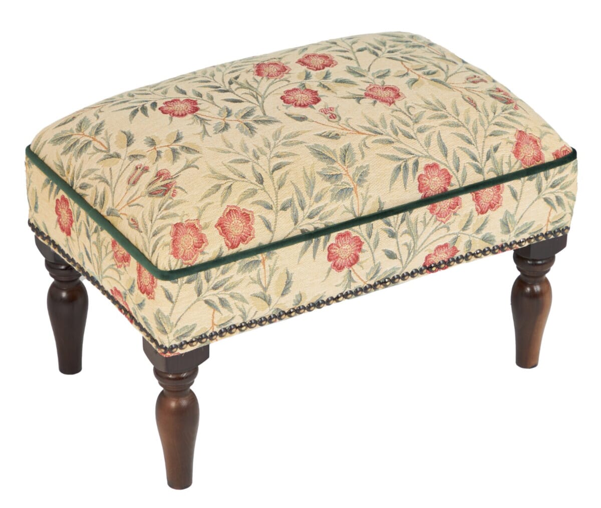 Morris Pimpernel Upholstered Stool - Hines of Oxford - AS499 - Morris Wallpaper