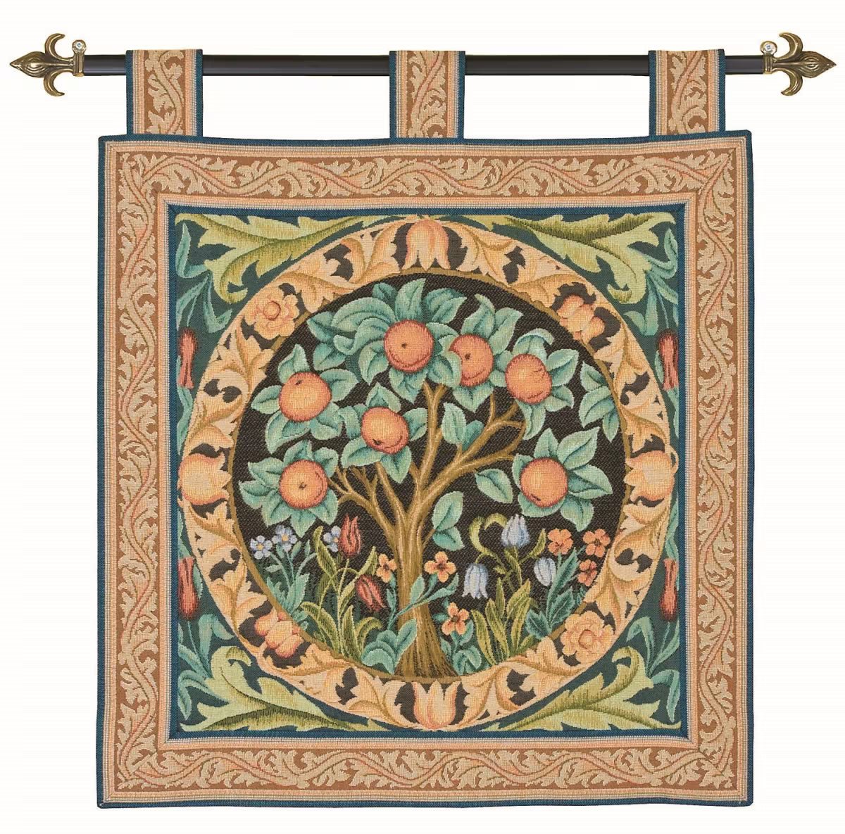 Orange Tree Loom Woven Tapestry with Hanging Loops - Requires Rod Size 2 - Hines of Oxford - LW870 - Morris Wallpaper