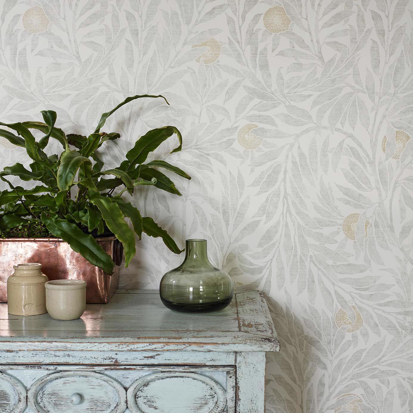 Orange Tree Wallpaper - Dove - Sanderson - DDAM216403 - Morris Wallpaper