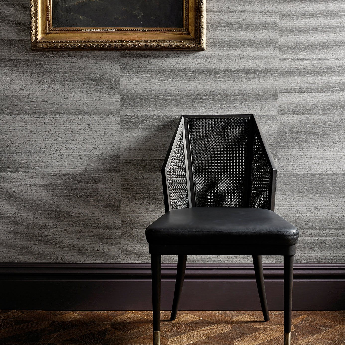 Ormonde Wallpaper - Taylors Grey/Nocturne - Zoffany - ZDAR312874 - Morris Wallpaper