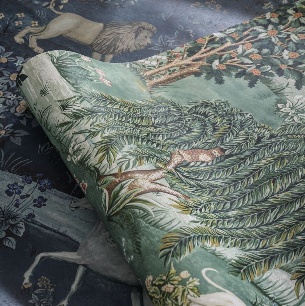 Owl & Willow Wallpaper Mural - Sage / Clay - 217405 - Morris Wallpaper WD