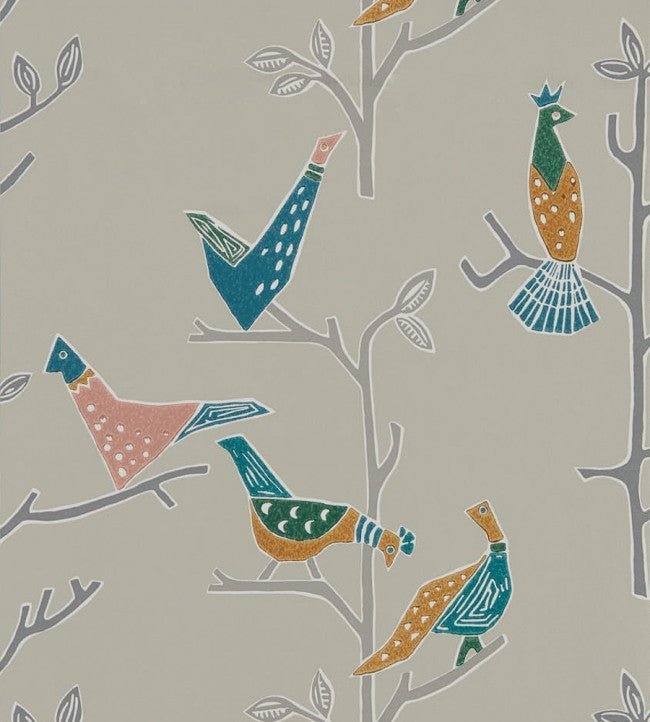 Passaro Wallpaper - Ginger / Teal - NJAP111926 - Scion
