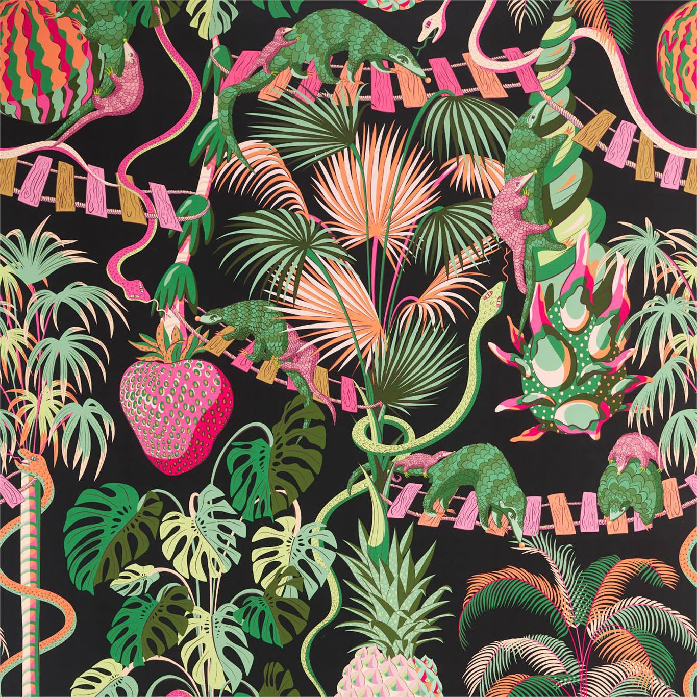 Precarious Pangolins Wallpaper - Tropical - ZPLW312981 - Zoffany - Morris Wallpaper