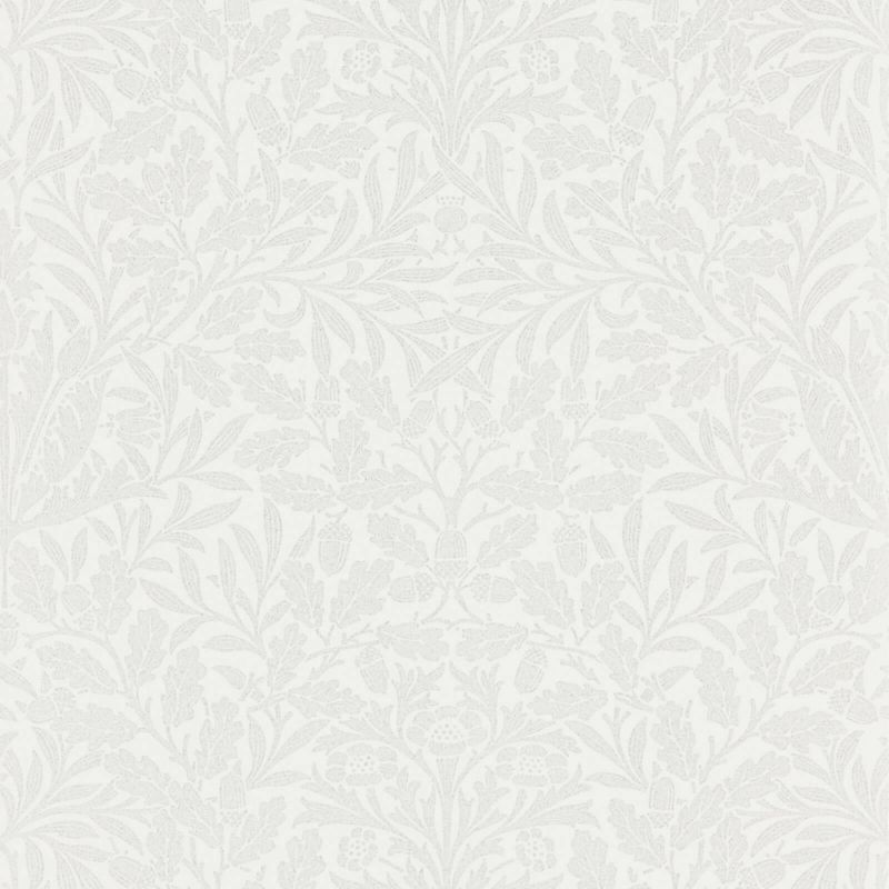 Pure Acorn Wallpaper - Chalk/Silver - Morris & Co - 216043 - Morris Wallpaper