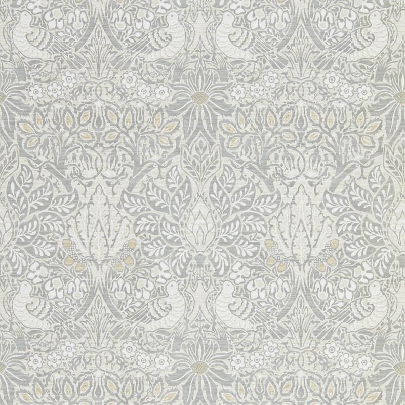 Pure Dove & Rose Wallpaper - Cloud Grey - Morris & Co - 216520 - Morris Wallpaper
