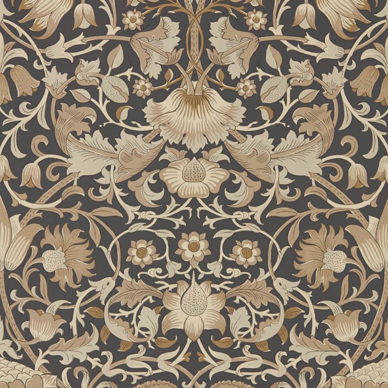 Pure Lodden Wallpaper - Charcoal/Gold - Morris & Co - 216027 - Morris Wallpaper
