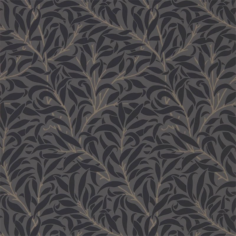 Pure Willow Bough Wallpaper - Charcoal/Black - Morris & Co - 216026 - Morris Wallpaper