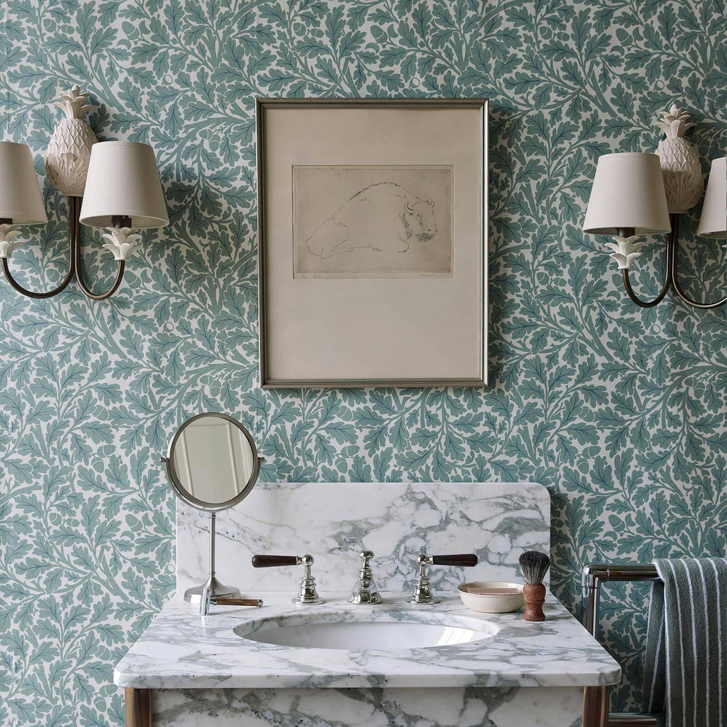 Quercus Wallpaper - Moonstone - House of Hackney - 1-WA-QUE-DI-MOO-XXX - Morris Wallpaper