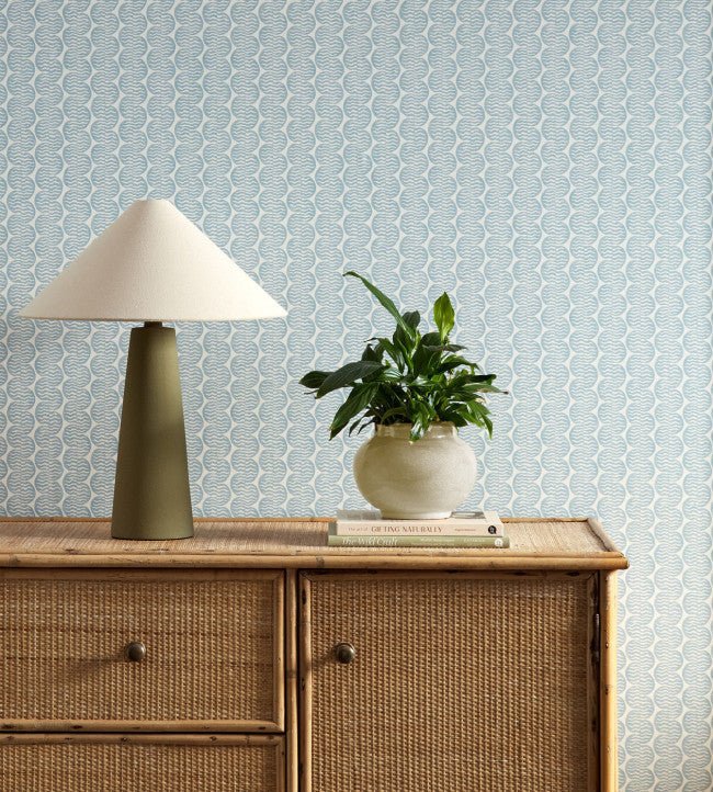 Raft Stripe Wallpaper - Coast Blue - Scion - NSCW113241 - Morris Wallpaper