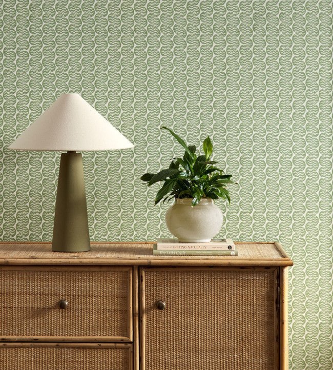 Raft Stripe Wallpaper - Pine - Scion - NSCW113243 - Morris Wallpaper