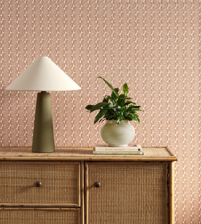 Raft Stripe Wallpaper - Rust - Scion - NSCW113242 - Morris Wallpaper
