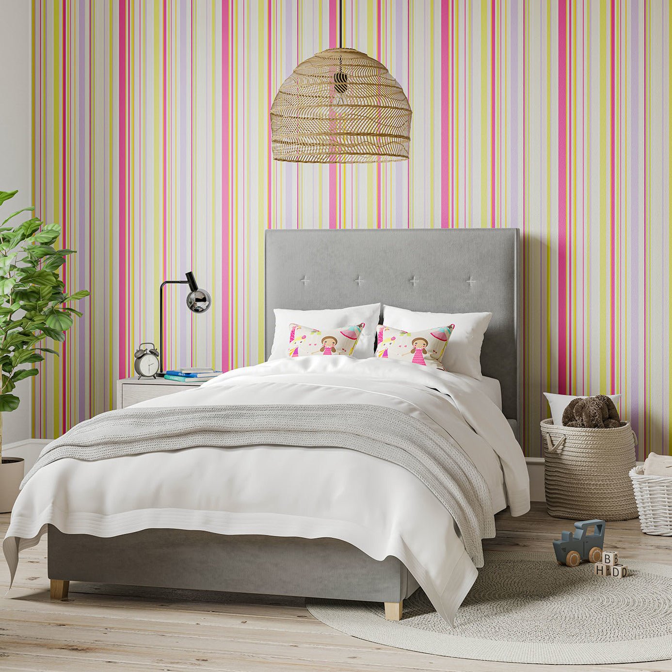 Rush Wallpaper - Strawberry Sailor Blue Apple & Neutrals - Harlequin - HLTF112655 - Morris Wallpaper
